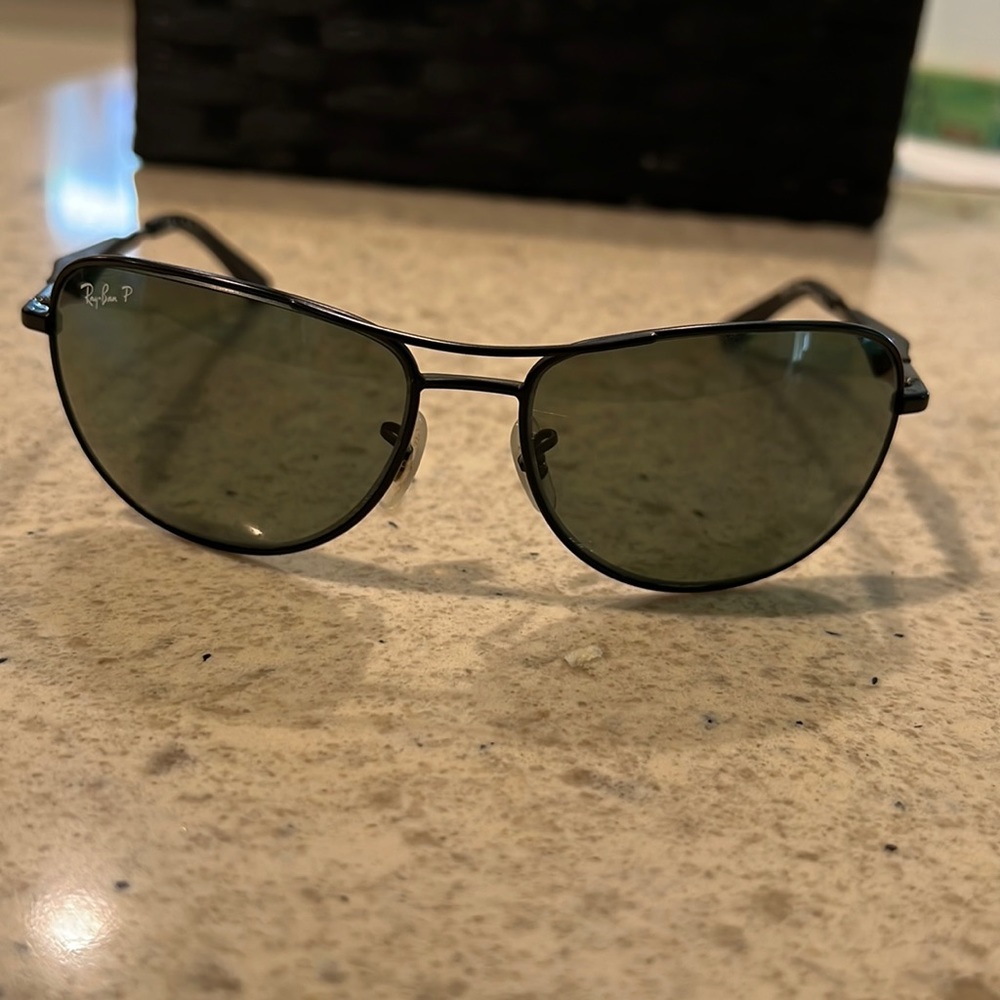 Rayban black polarized sunglasses similar style to Oakley crosshair